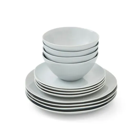 12-Piece Dinner Set Oven Safe - Grey, Stoneware image