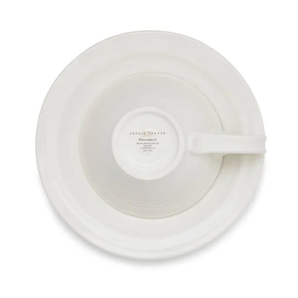 4-Piece Tea Cup & Saucer Set - White, Porcelain