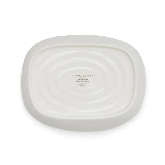 Butter Dish with Ripple Texture - White, Porcelain