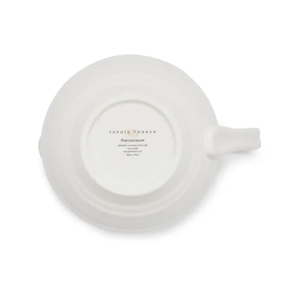 Cream Jug with Ripple Texture - White, Porcelain