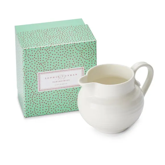 Cream Jug with Ripple Texture - White, Porcelain