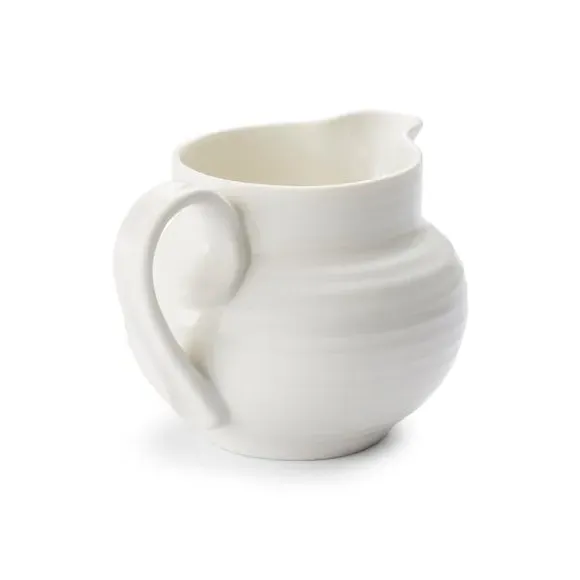 Cream Jug with Ripple Texture - White, Porcelain image