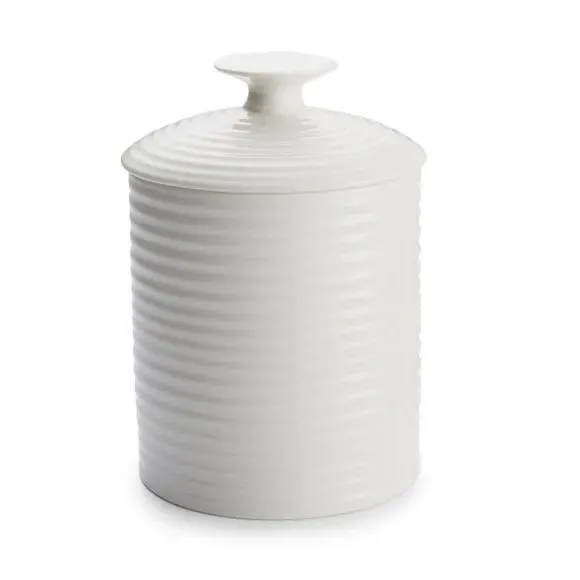 Kitchen Canister with Lid - White, Ceramic