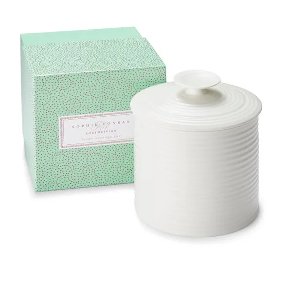 Large Kitchen Canister with Lid - White, Ceramic