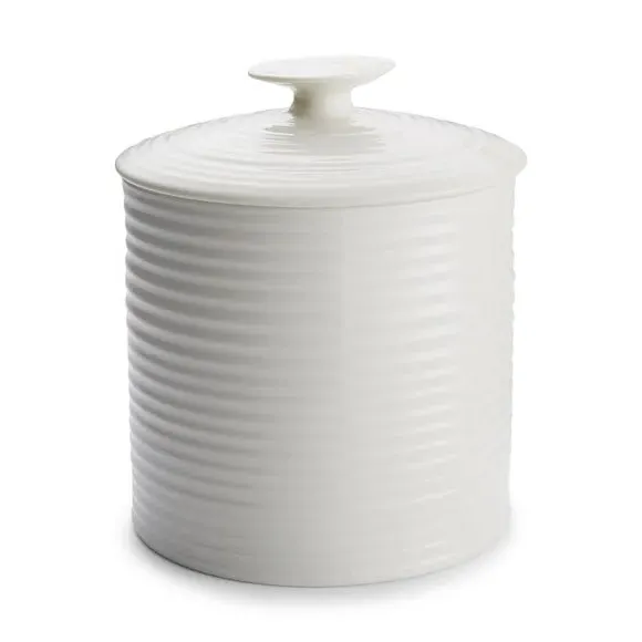 Large Kitchen Canister with Lid - White, Ceramic image