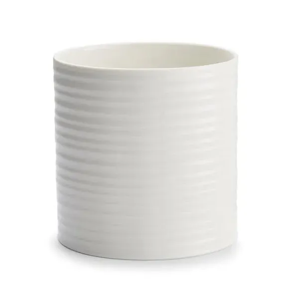 Large Oval Utensil Jar - White, Porcelain