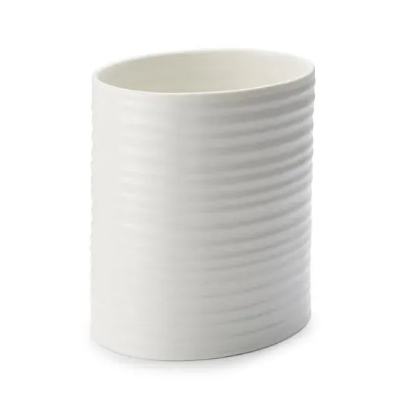 Large Oval Utensil Jar - White, Porcelain image