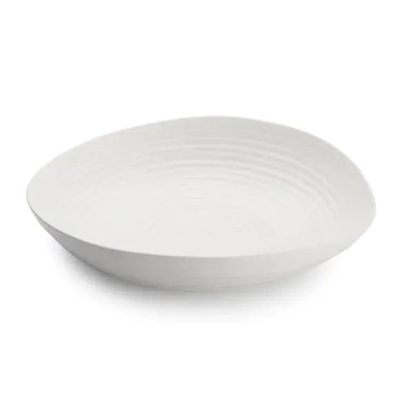 Large Statement Bowl with Ripple Texture - White