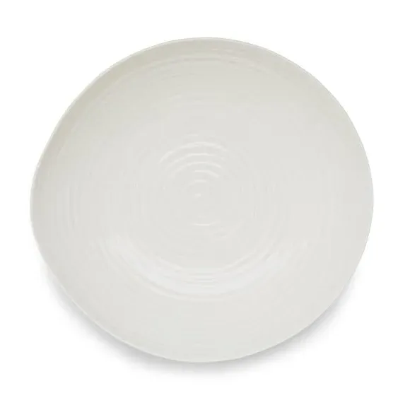 Large Statement Bowl with Ripple Texture - White