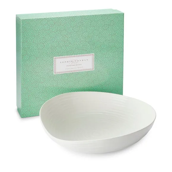 Large Statement Bowl with Ripple Texture - White