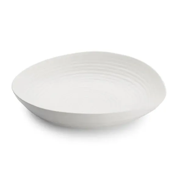 Large Statement Bowl with Ripple Texture - White image