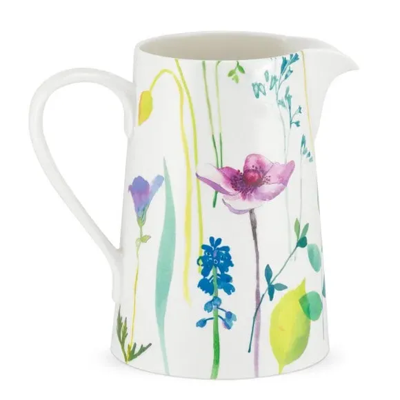 Pitcher Jug with Floral Design - Multicolor