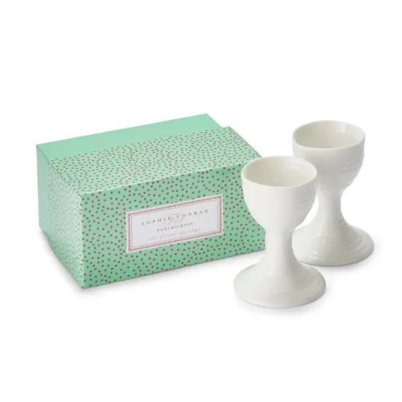 Set of 2 Egg Cups - White, Porcelain