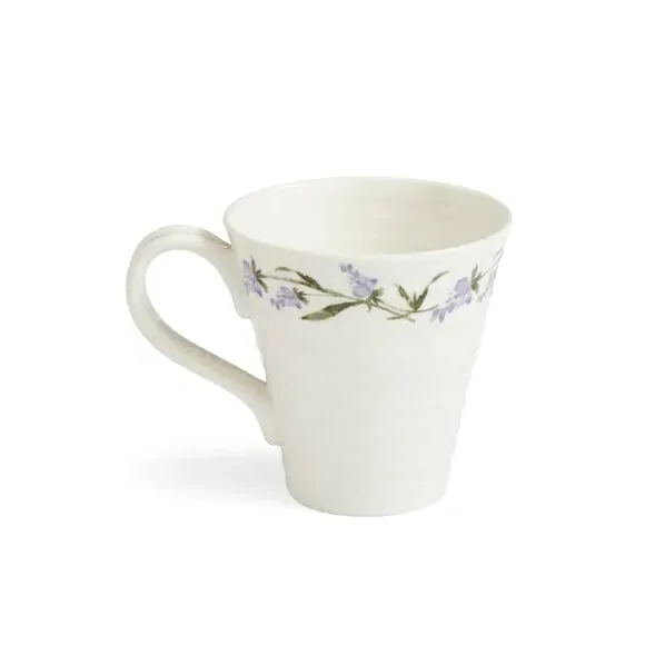 Set of 2 Mugs with Floral Design - White