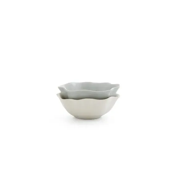 Set of 2 Small Serving Bowls - Grey, Stoneware