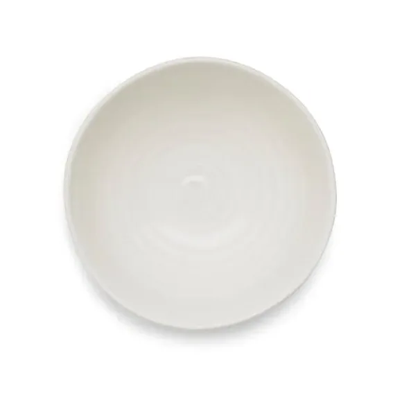 Set of 4 Bowls with Ripple Texture - White