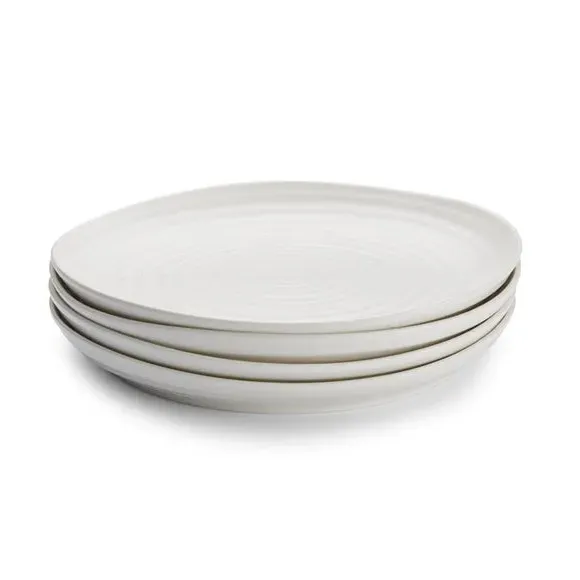 Set of 4 Coupe Plates - White, Porcelain image