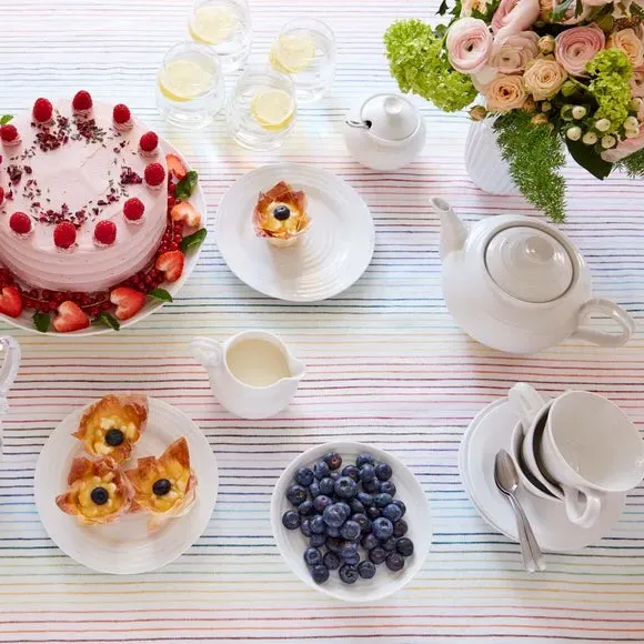 Set of 4 Dessert Dishes - White, Porcelain