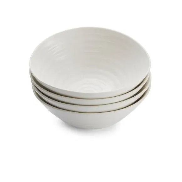 Set of 4 Dessert Dishes - White, Porcelain image