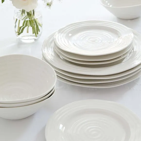 Set of 4 Dinner Plates - White, Porcelain