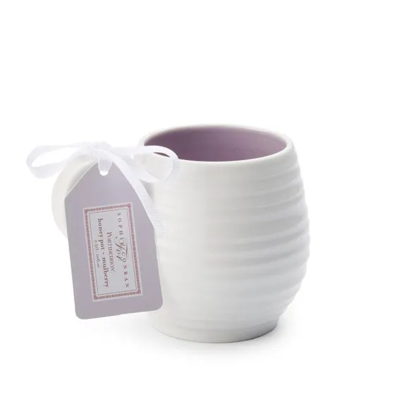 Set of 4 Honey Pot Mugs - White, Porcelain