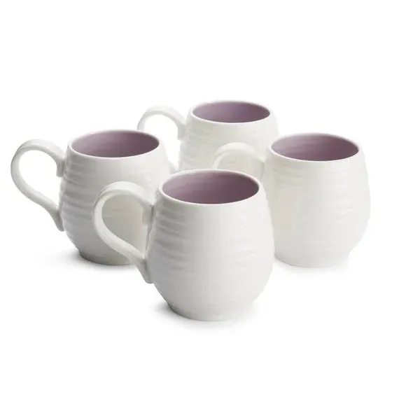 Set of 4 Honey Pot Mugs - White, Porcelain image