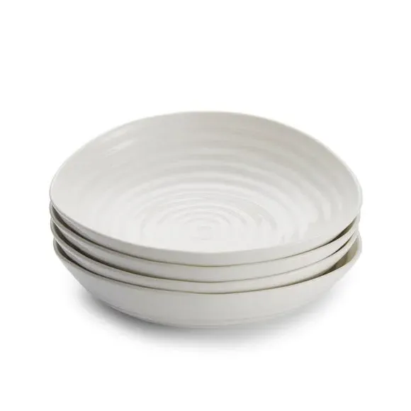 Set of 4 Pasta Bowls - White, Porcelain image