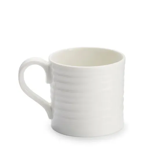 Set of 4 Short Mugs - White, Porcelain