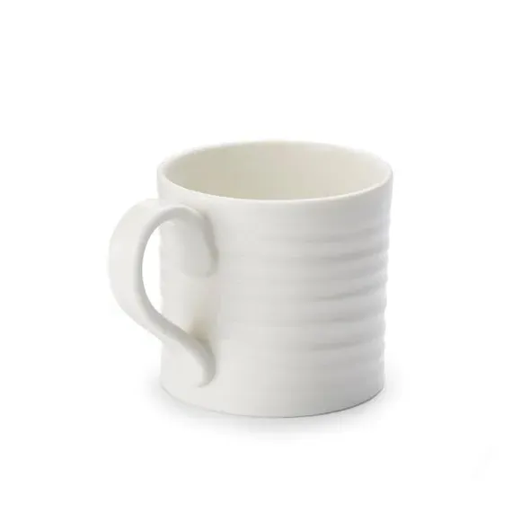 Set of 4 Short Mugs - White, Porcelain