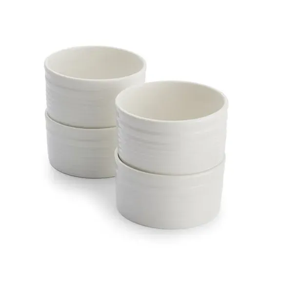 Set of 4 Small Ramekins - White, Porcelain image