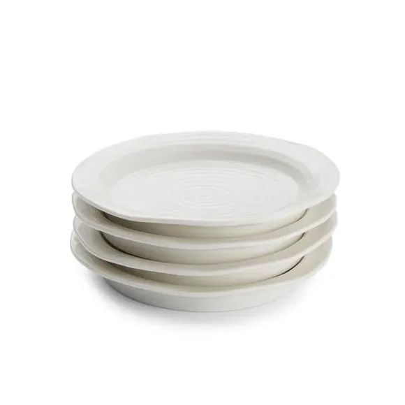 Set of 4 Tea Plates - White, Porcelain image