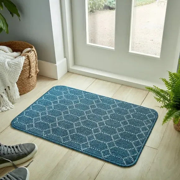 Washable Doormat with Anti-Slip - Navy, Polypropylene