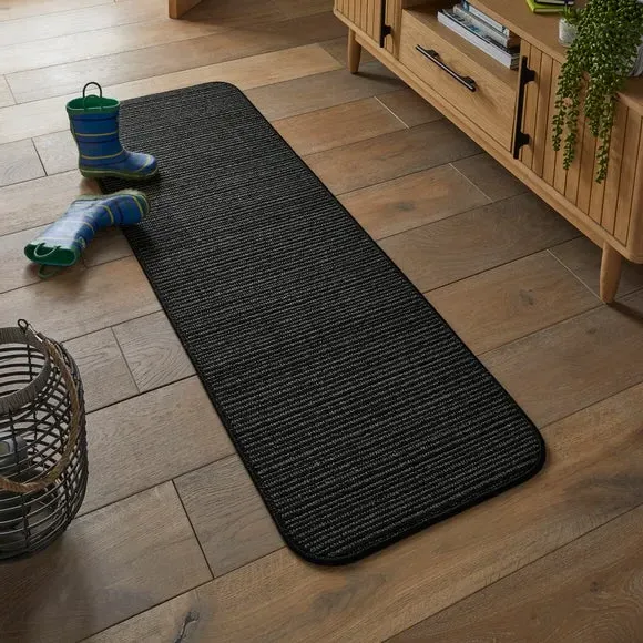 Washable Runner Mat with Anti-Slip - Black
