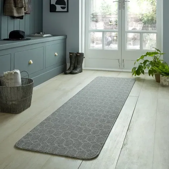 Washable Runner Rug - Grey, Polypropylene