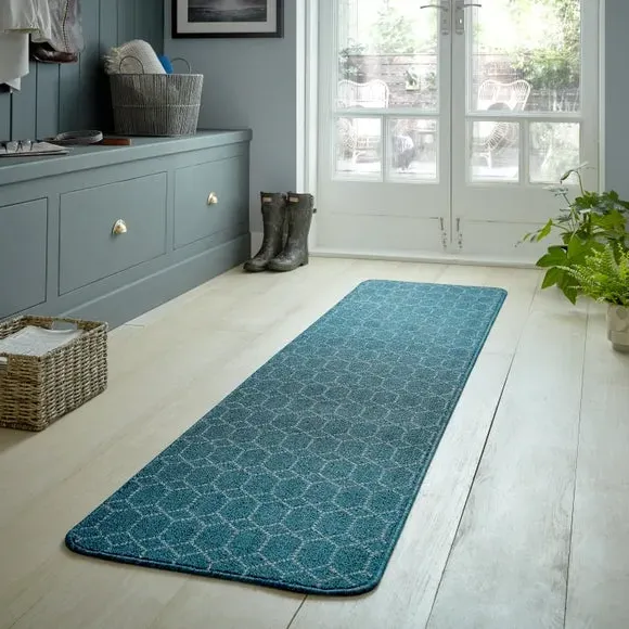 Washable Runner Rug - Navy, Polypropylene