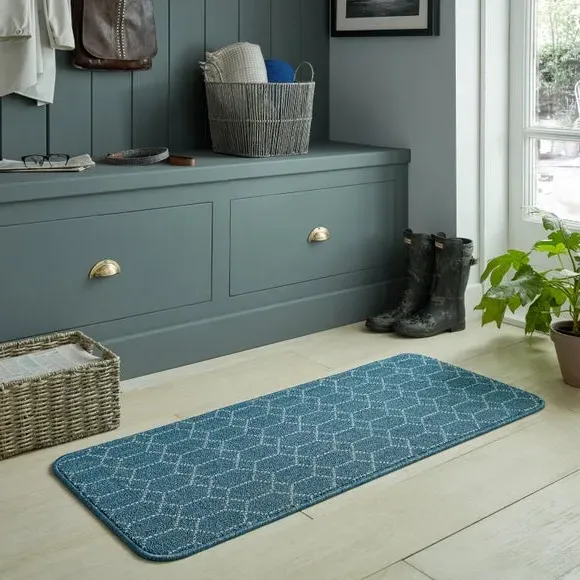Washable Runner Rug - Navy, Polypropylene