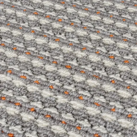 Washable Runner with Bobbled Stripe - Grey