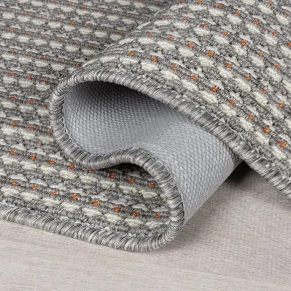 Washable Runner with Bobbled Stripe - Grey