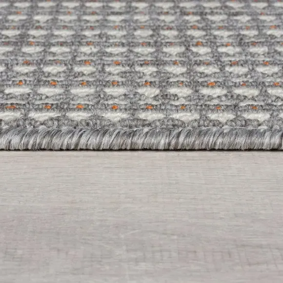 Washable Runner with Bobbled Stripe - Grey