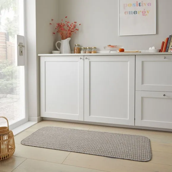 Washable Runner with Bobbled Stripe - Grey image
