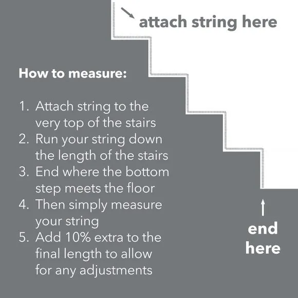 Washable Stair Runner with Anti-Slip - Grey