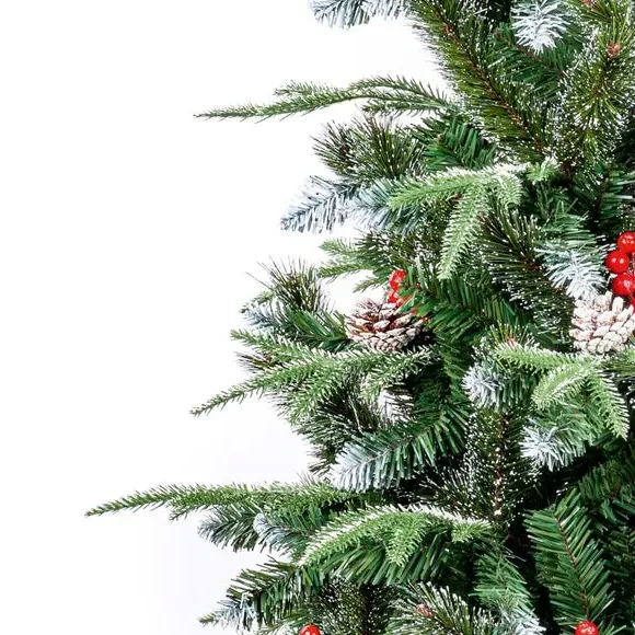 6ft Slim Christmas Tree with Berries - Green