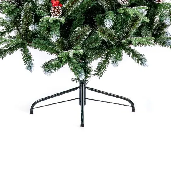 6ft Slim Christmas Tree with Berries - Green
