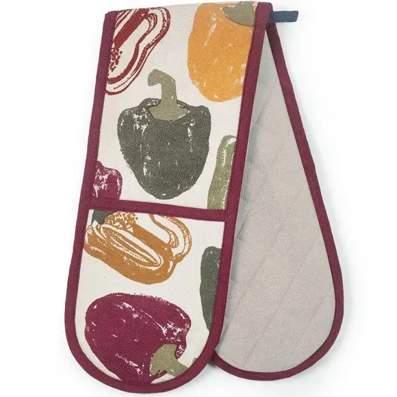 Double Oven Glove with Tomato Print - Cotton