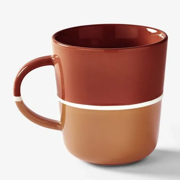 Set of 2 Big Brew Mugs - Terracotta, Fine China