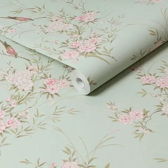 Bird Chinoiserie Wallpaper - Sage