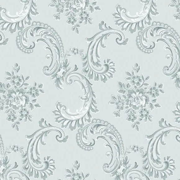 Boudoir Beauty Wallpaper - Blue, Swirled Pattern