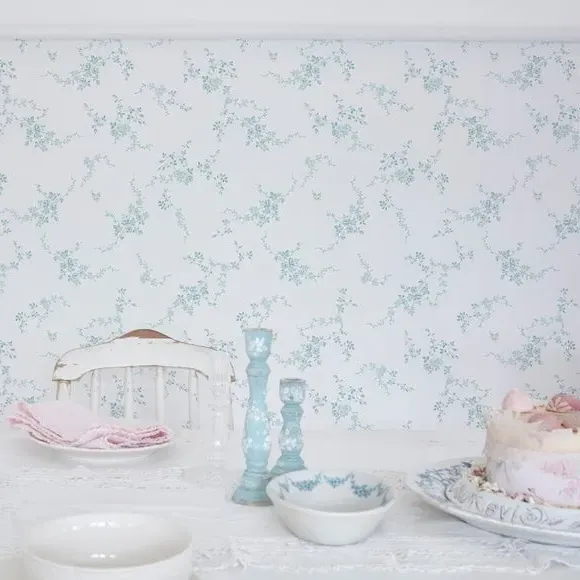 Butterfly Wallpaper Paste-the-Wall - Duck Egg image