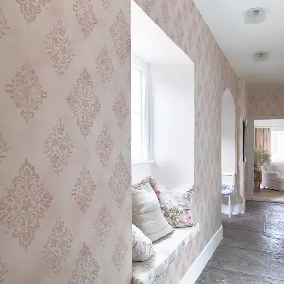Diamond Motif Wallpaper - Pink image