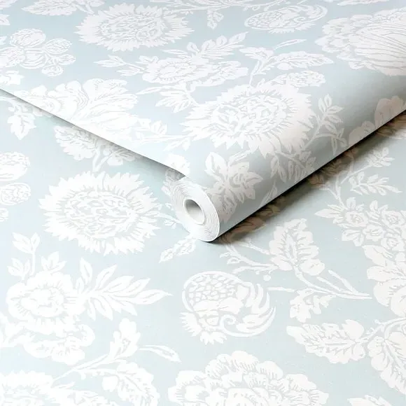 Floral Stipple Wallpaper - Blue